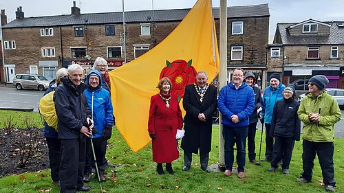 Councillor Andy Kelly reading the Lancashire Day Proclaimation