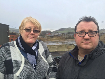 Irene and Andy at the Coral Mill site before the development