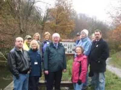 Councillors Elwyn Watkins, Wera Hobhouse, Paul Rowen MP and the Friends of Healey Dell.