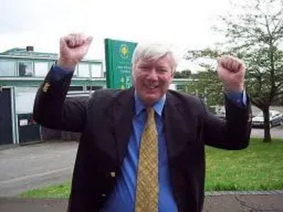 A delighted Paul Rowen at the sight of the new sixth form College