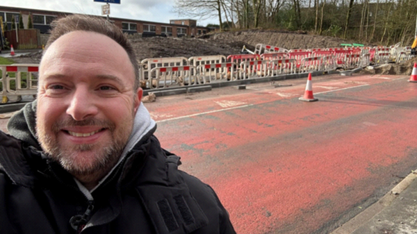 Andy Lord at the Shawclough Road Crossing