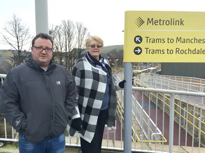 Councillor Kelly and Irene Davidson working to ensure a continued high-quality Metrolink service