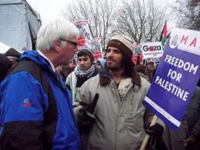 Rochdale MP Paul Rowen at a Palestine Protest earlier this year